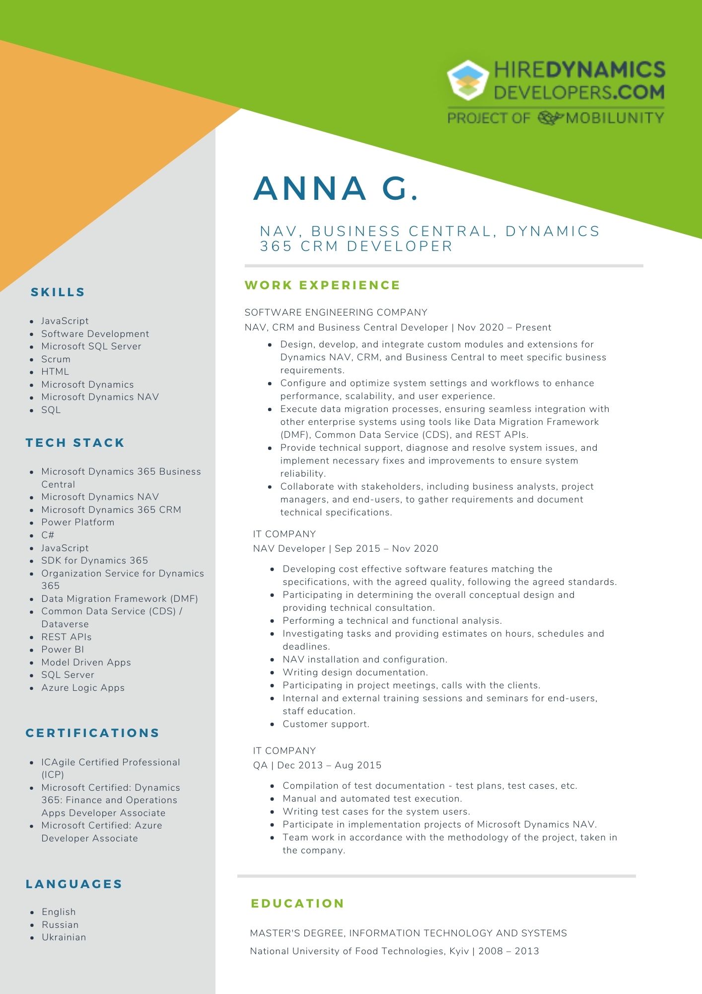 Anna G. – BC/NAV Developer