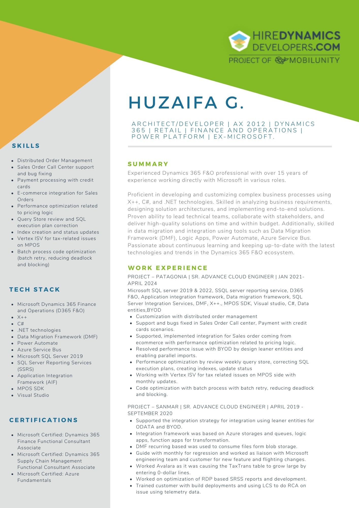 huzaifa g dynamics 365 finance and operations developer