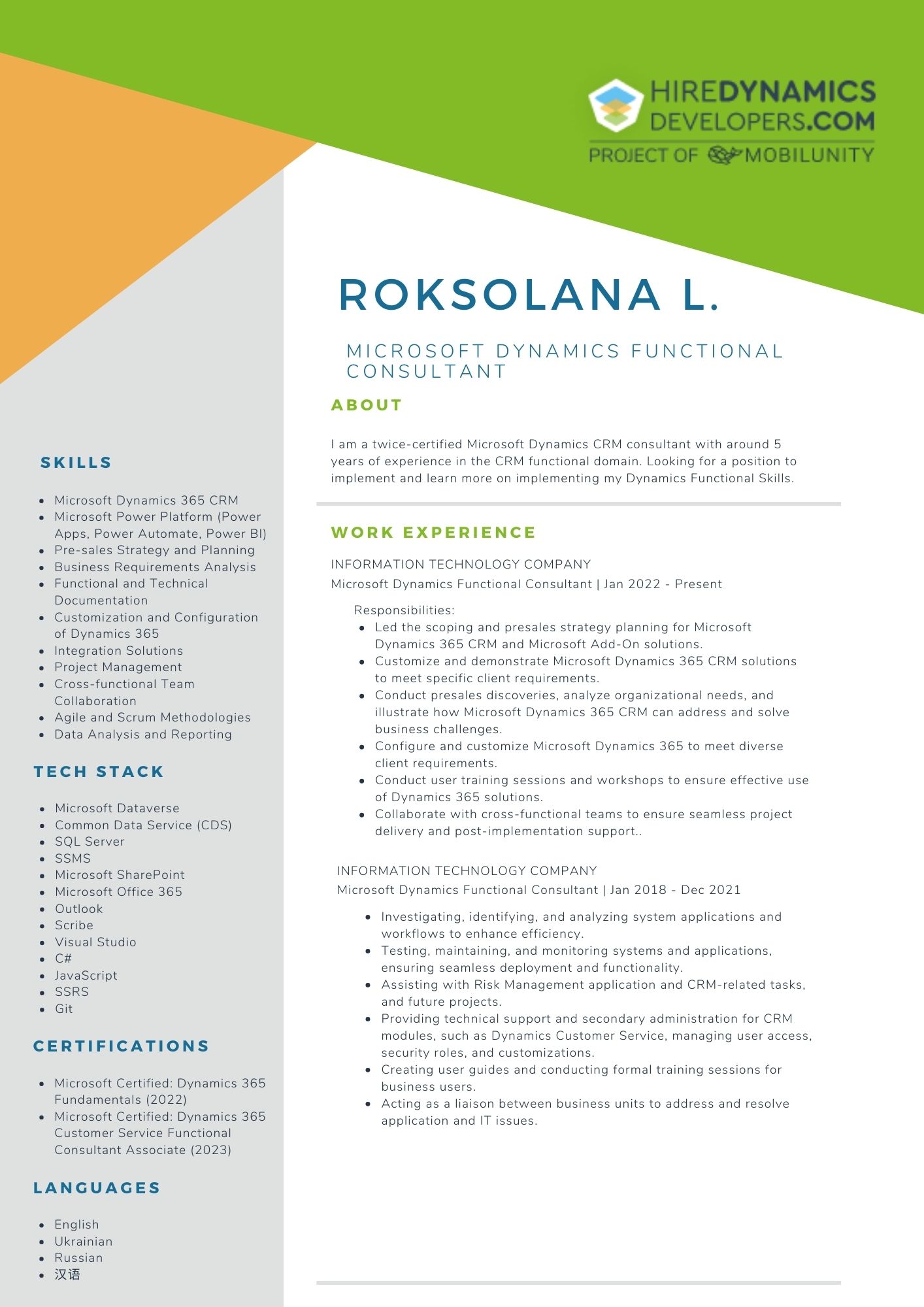 roksolana l microsoft dynamics functional consultant