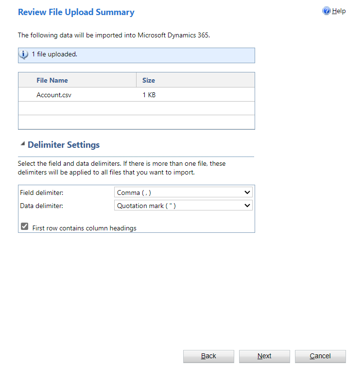 salesforce to dynamics 365 migration step 10