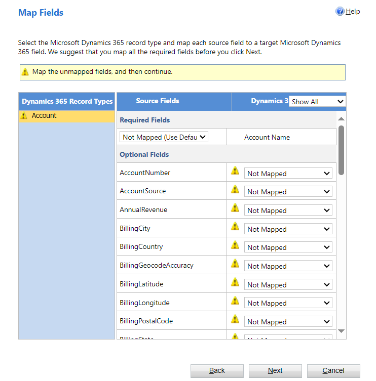 salesforce to dynamics 365 migration step 12