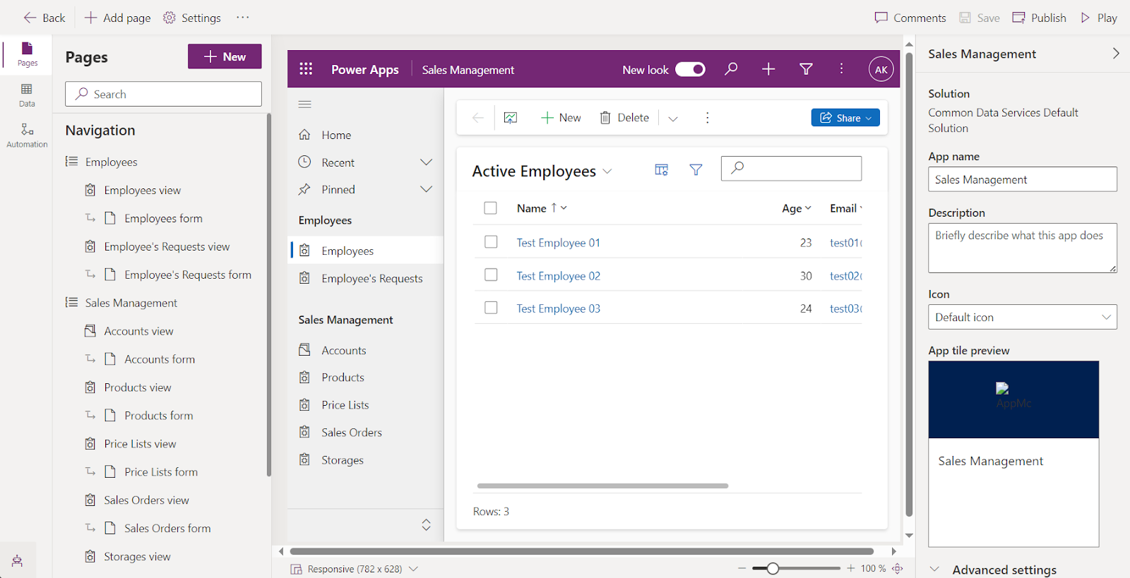 model driven app user interface