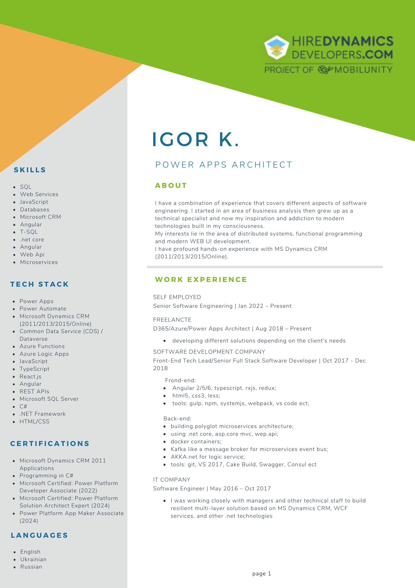 Ihor K. – Power Apps Architect