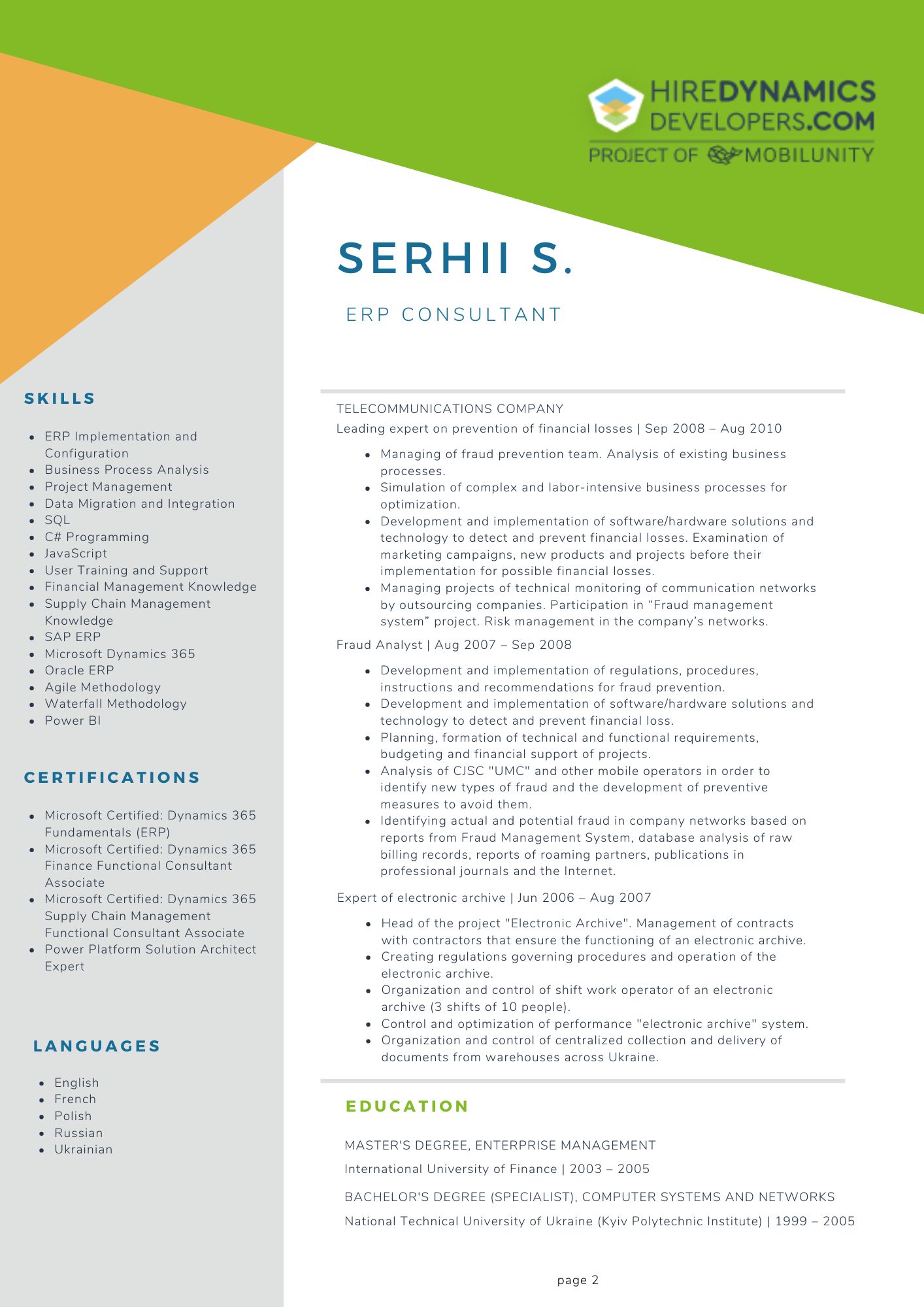 SerhiI S ERP Consultant