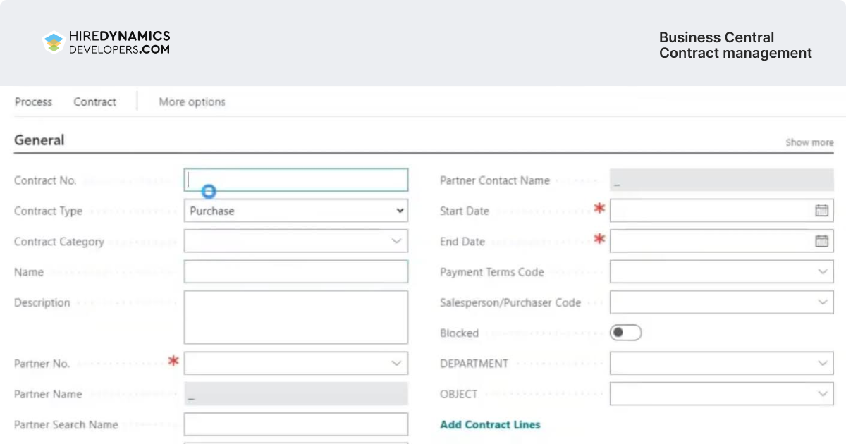 business central contract management