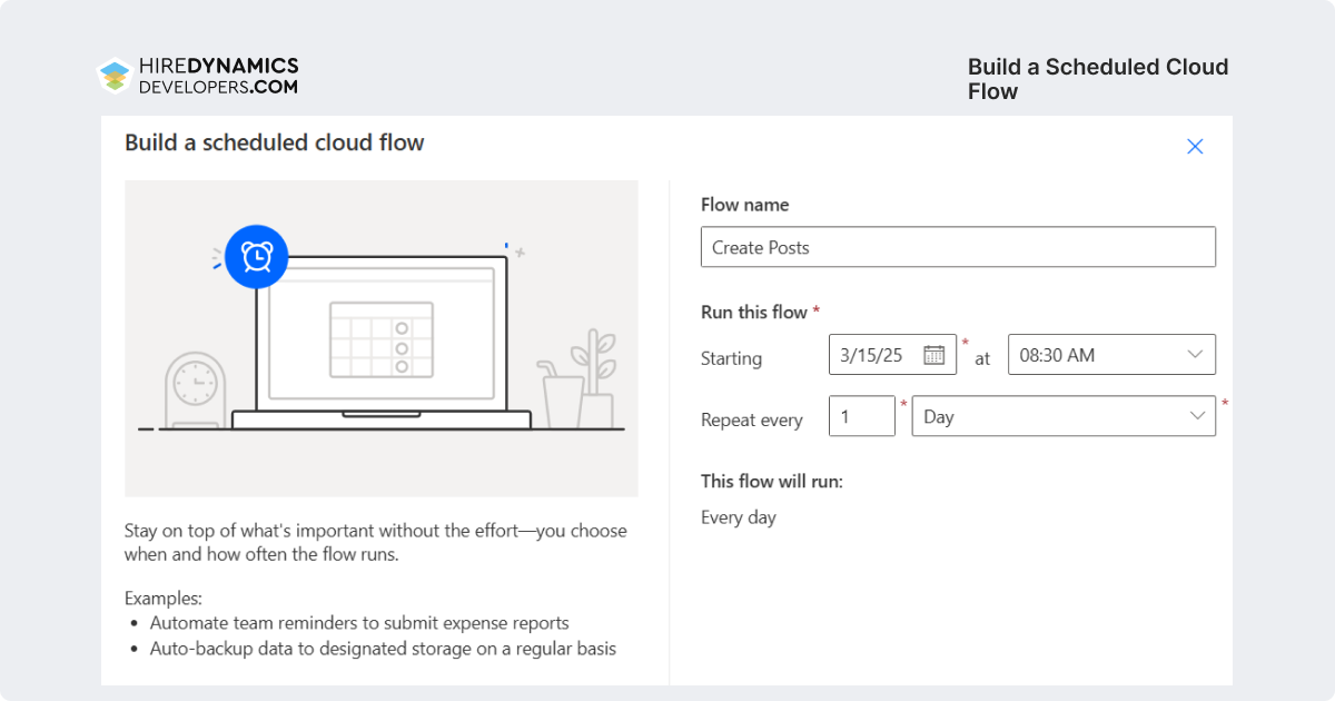 Build a Scheduled Cloud Flow